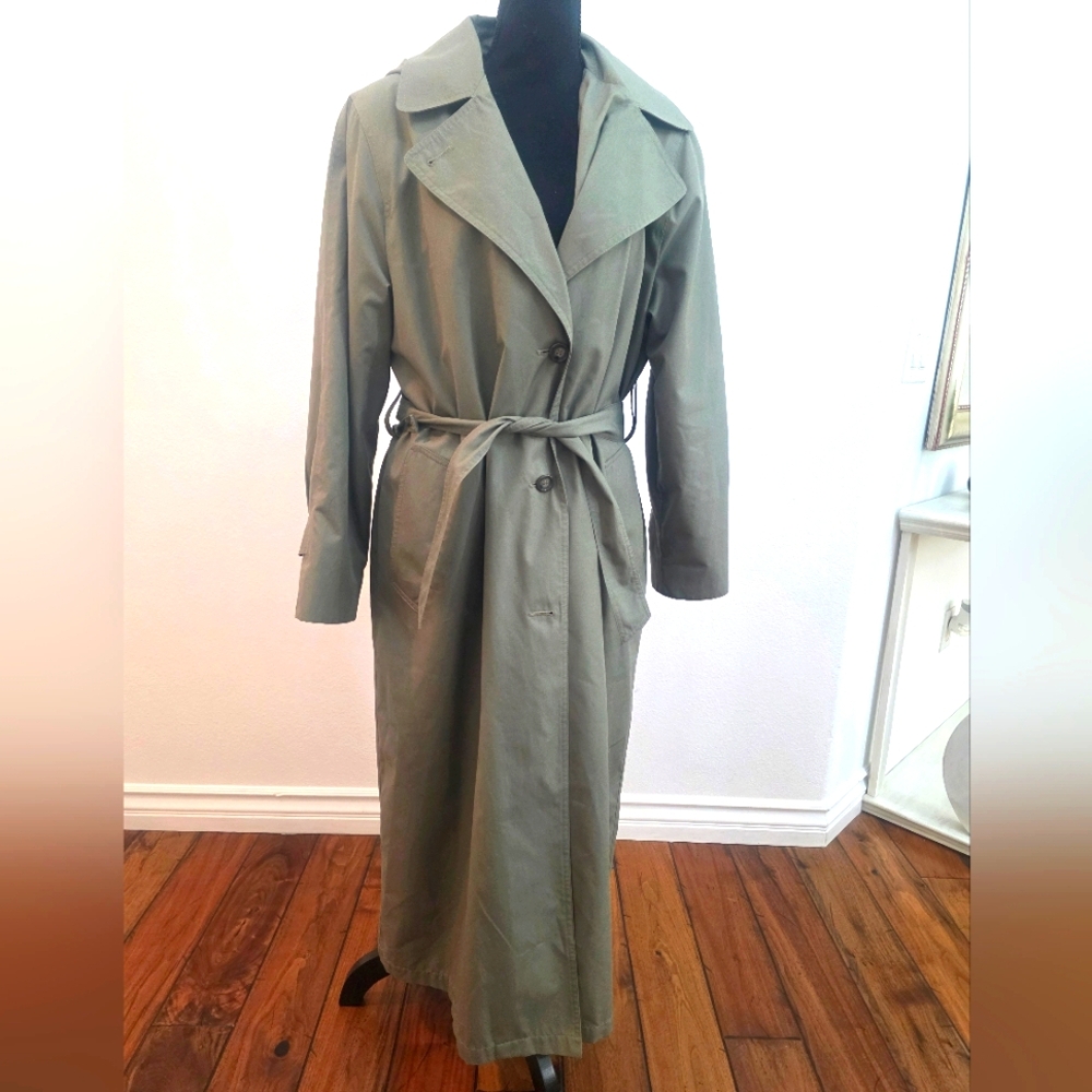 LONDON FOG  Olive Trench Coat Sz12